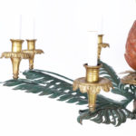 Antique Italian Tole and Brass Pineapple and Palm Leaf Chandelier