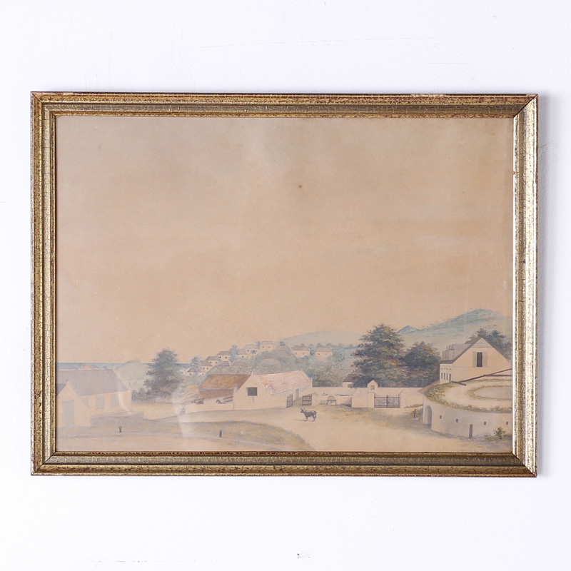 Rare Folky Watercolor Drawings on Paper by L.J. Harboe, Priced Individually