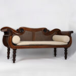 West Indies Carved and Caned Antique Settee or Sofa