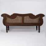 West Indies Carved and Caned Antique Settee or Sofa