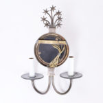Pair of Antique Mirrored Wall Sconces with Stars