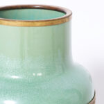 Pair of French Art Deco Green Vases by Sarrequemines