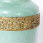Pair of French Art Deco Green Vases by Sarrequemines