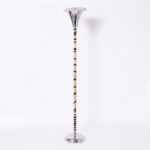 Zebra Hide Art Deco Torchiere or Floor Lamp