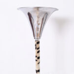 Zebra Hide Art Deco Torchiere or Floor Lamp