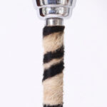 Zebra Hide Art Deco Torchiere or Floor Lamp