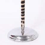 Zebra Hide Art Deco Torchiere or Floor Lamp