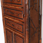 Tall Antique English Bamboo and Grasscloth Cabinet or Armoire