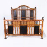 Vintage British Colonial Style Bamboo Queen Bed Frame by Baker