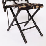 Pair of Antique French Faux Bamboo Chairs with Zebra