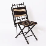 Pair of Antique French Faux Bamboo Chairs with Zebra