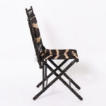 Pair of Antique French Faux Bamboo Chairs with Zebra