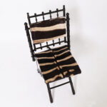 Pair of Antique French Faux Bamboo Chairs with Zebra