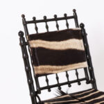 Pair of Antique French Faux Bamboo Chairs with Zebra