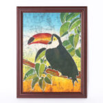 Batik Artwork of a Toucan on Silk