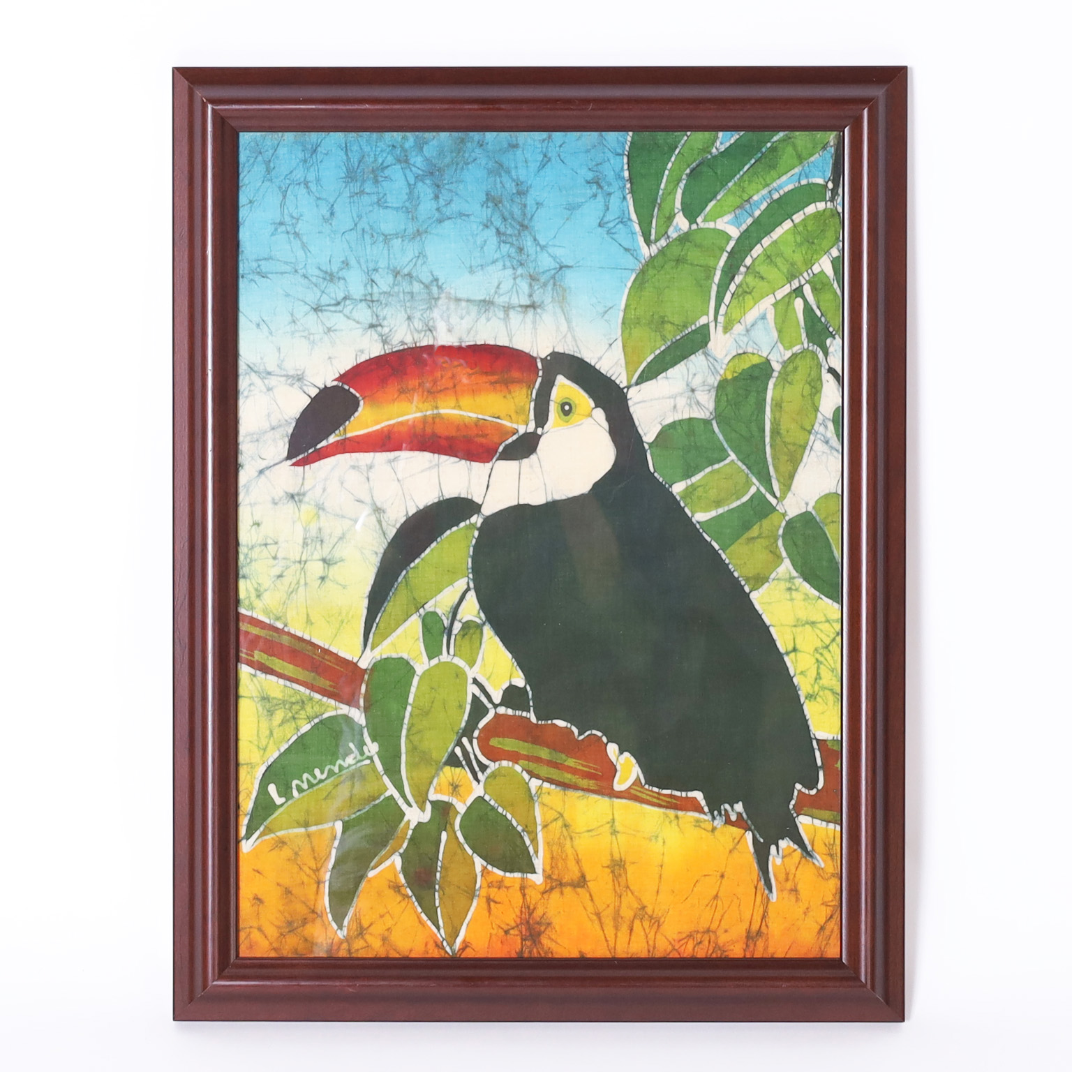 Batik Artwork of a Toucan on Silk