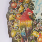 Antique Oil Painting on Boards of Birds and Flowers