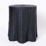 Pair of Black Woven Reed Ghost Drapery Stands from the FS Flores Collection