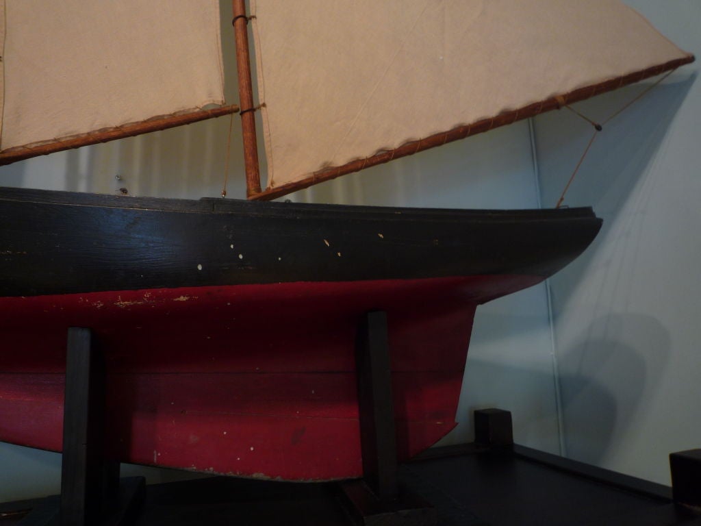 Large American Early 20th C. Sail Boat Pond Model