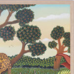 Vintage Painting on Canvas of a Leopard in a Tree by Branko Paradis