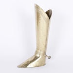 Mid Century Modern Hand Hammered Brass Boot Umbrella Stand