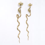 Vintage Pair of Anglo Indian Brass Cobra Wall Sconces