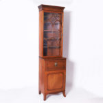 Pair of British Colonial Glazed Front Bookcases or Cabinets