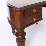 British Colonial Style Demi-Lune Leather Top Desk