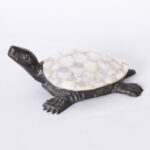Bronze and Mother of Pearl Turtle Sculpture by Maitland Smith