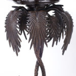 Anglo Indian Bronze Serving Bowl on a Palm Tree Stand with Camel