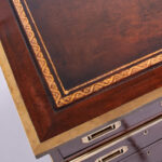 Antique English British Colonial Leather Top Desk