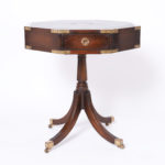 Pair of Antique English Campaign Leather Top Tables or Stands