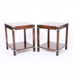 Pair of Vintage Campaign Style Two Tiered Table or Stands
