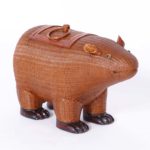 Mid Century Chinese Wicker Capybara Animal
