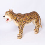 Carved and Painted Wood Big Cat Jaguar or Leopard