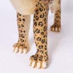 Carved and Painted Wood Big Cat Jaguar or Leopard