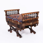 Antique Moroccan Carved and Inlaid Bench
