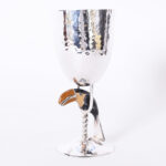 Set of Eight Silver Plate Goblets with Toucans by Emilia Castillo