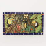 Wall Hanging Jungle Mosaic Tile Panel with Toucans