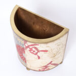 Vintage Chinoiserie Demilune Wastebasket or Container