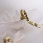 Set of Three Mid Century Brass and Clam Shell Swan Bowls