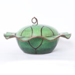 Antique Chinese Cloisonné Cabbage Form Lidded Bowl