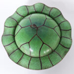Antique Chinese Cloisonné Cabbage Form Lidded Bowl