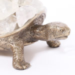 Silver Plate Turtle with Crystal Rocks by Maitland Smith
