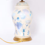 Pair of Reverse Decoupage Table Lamps with Sea Life & Shells