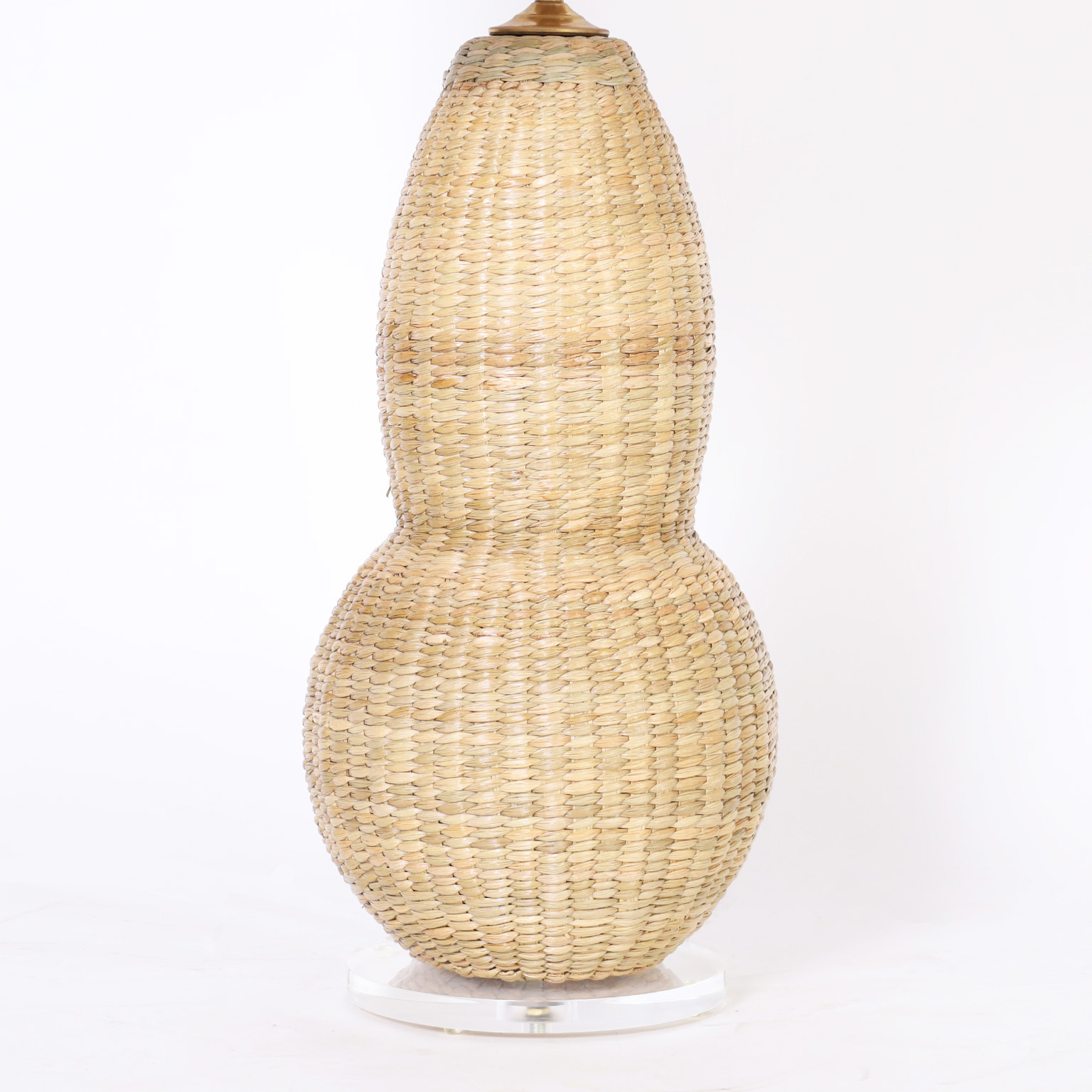Pair of Woven Reed Table Lamps from the FS Flores Collection