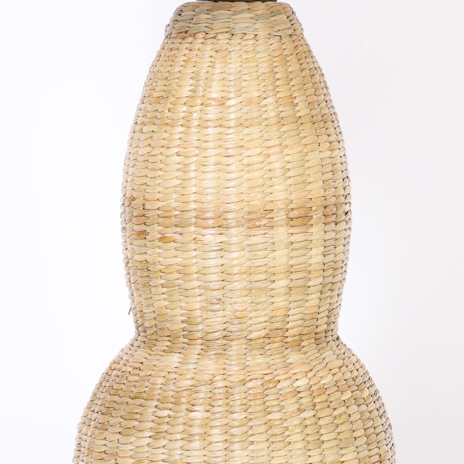 Pair of Woven Reed Table Lamps from the FS Flores Collection