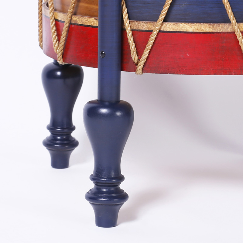 Pair of Hand Painted Faux Drum Stands