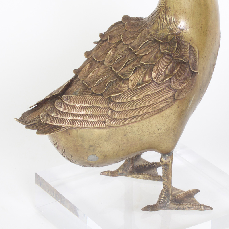 Bronze Geese Pair, 19th C. Japan. Rare with Fine Detail