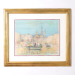 Enhanced Lithograph of Venice by Edna Hibel